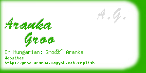 aranka groo business card